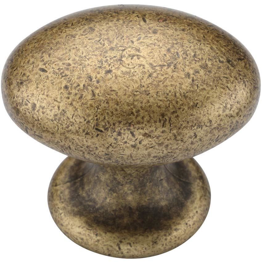 Classic Oval Knob in Distressed Brass - TK4462-040-DBS 