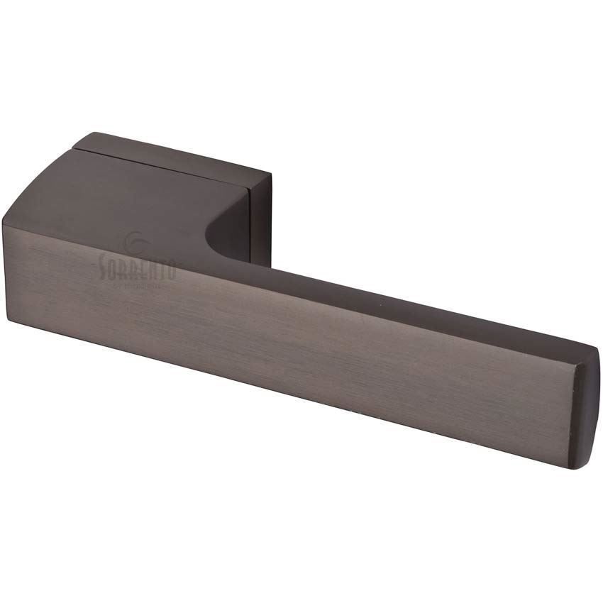 Vitra Door Handle on a Rectangular Rose in Venetian Bronze - TP-3099RE-141 