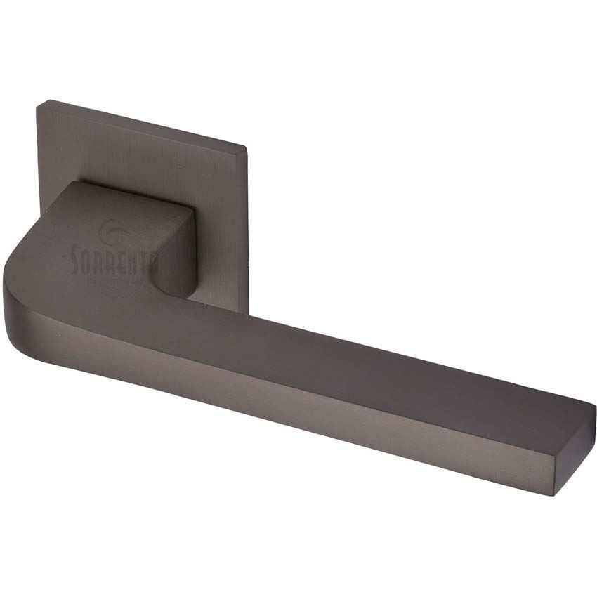 Porto Door Handle on Square Rose in a Venetian Bronze Finish - 5M-3097-Q-141