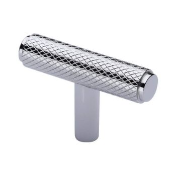 Knurled T-Bar Cabinet Knob in Polished Chrome - C4415-PC