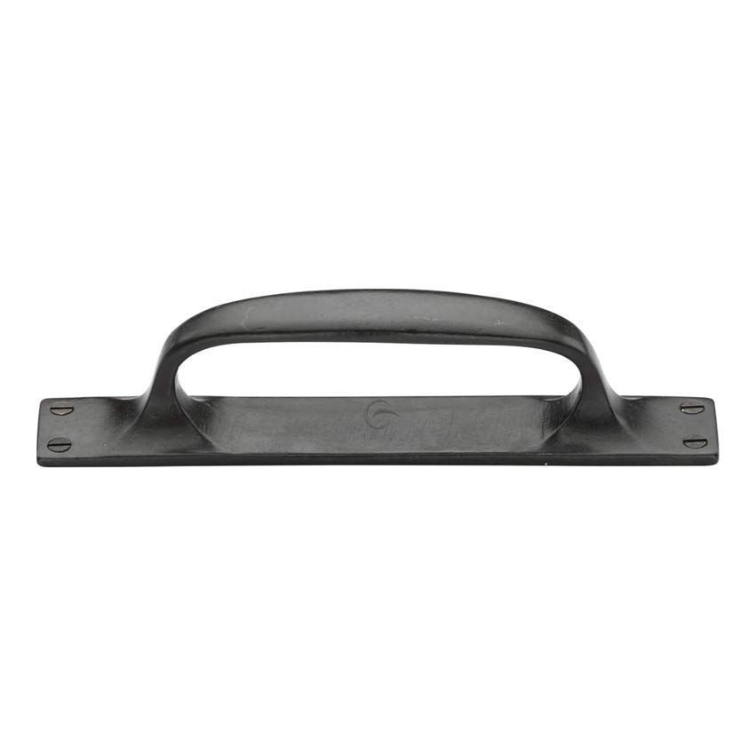 Rustic Dark Bronze Cabinet Pull Handle on Plate - RDB1142