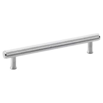 Alexander and Wilks Crispin Dual Finish Knurled T-bar Cupboard Pull Handle - Polished and Satin Chrome Dual Finish - AW809-PC/SC