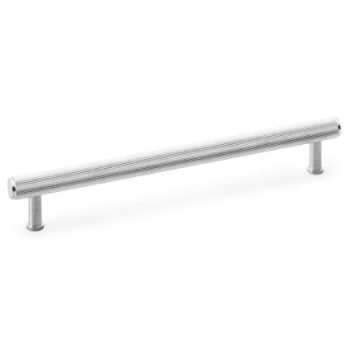 Alexander and Wilks Crispin Dual Finish Knurled T-bar Cupboard Pull Handle - Polished and Satin Chrome Dual Finish - AW809-PC/SC