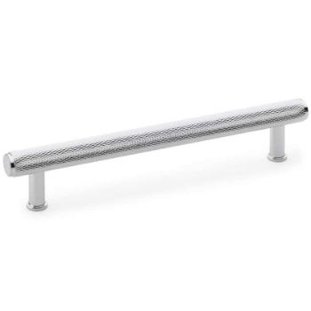 Alexander and Wilks Crispin Knurled T-bar Cupboard Pull Handle - Polished Chrome Finish - AW809-PC