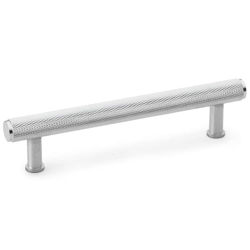 Alexander and Wilks Crispin Knurled T-bar Cupboard Pull Handle - Satin Chrome Finish - AW809-SC