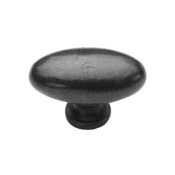 Rustic Dark Bronze Oval Cabinet Knob - RDB118