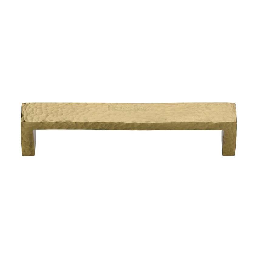 Hammered Wide Metro Cabinet Pull Handle in Satin Brass - C4525-SB