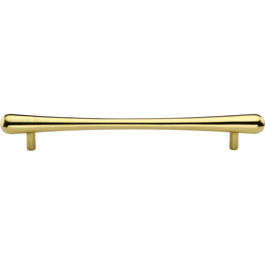 T-Bar Raindrop Cabinet Pull Handle in Polished Brass - C3570-PB