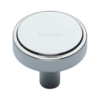 Stepped Disc Cabinet Knob in Polished Chrome - C3952-PC  Stepped Disc Cabinet Knob in Polished Chrome - C3952-PC