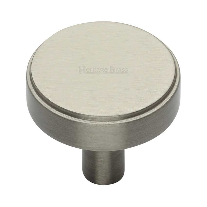 Stepped Disc Cabinet Knob in Satin Nickel - C3952-SN