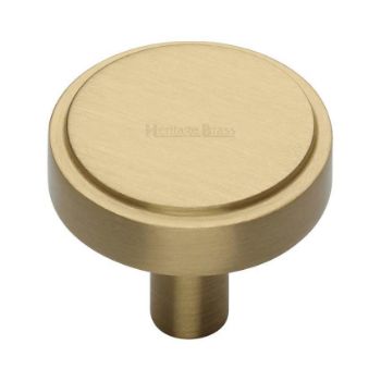 Stepped Disc Cabinet Knob in Satin Brass - C3952-SB  Stepped Disc Cabinet Knob in Satin Brass - C3952-SB