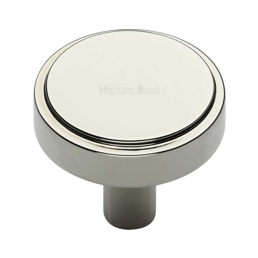 Stepped Disc Cabinet Knob in Polished Nickel - C3952-PNF