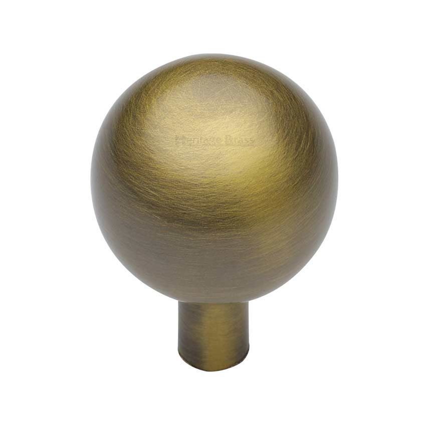 Sphere Cabinet Knob in Antique Brass - C8323-AT 