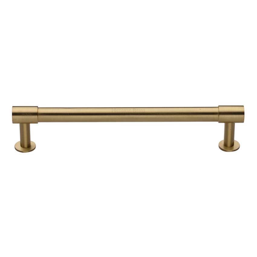 Phoenix Cabinet Pull Handle on a Rose in Satin Brass - V4435-SB