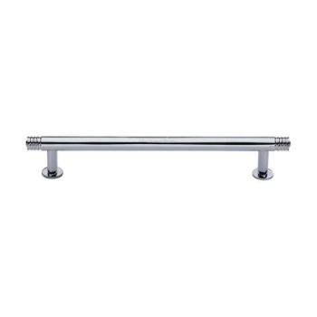 Contour Cabinet Pull Handle on a Rose in Polished Chrome Finish - V4447-PC Contour Cabinet Pull Handle on a Rose in Polished Chrome Finish - V4447-PC