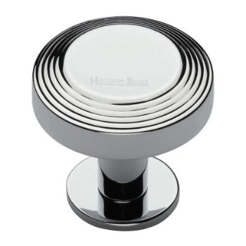 Ridge Cabinet Knob on a Rose in Polished Chrome - C3958-PC Ridge Cabinet Knob on a Rose in Polished Chrome - C3958-PC
