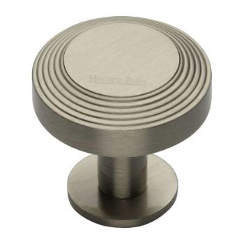 Ridge Cabinet Knob on a Rose in Satin Nickel - C3958-SN Ridge Cabinet Knob on a Rose in Satin Nickel - C3958-SN