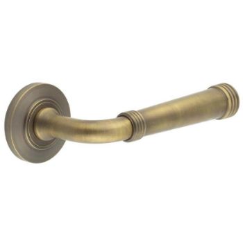 Highgate Lever on a Rose - Antique Brass - BUR35AB