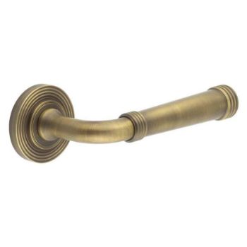 Highgate Lever on a Rose - Antique Brass - BUR35AB