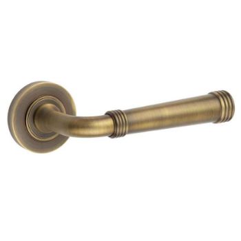 Highgate Lever on a Rose - Antique Brass - BUR35AB