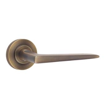 Mayfair Lever on a Rose- Antique Brass- BUR10AB