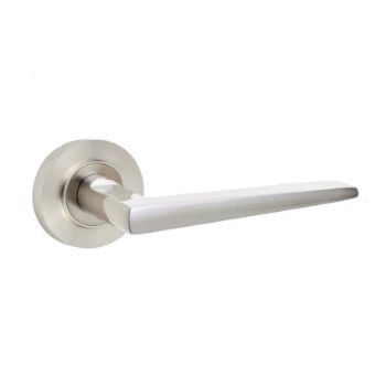 Mayfair Lever on a Rose - Satin Nickel - BUR10SN