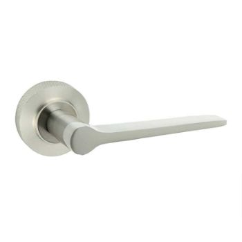 Knightsbridge Lever on a Rose - Satin Nickel - BUR20SN 