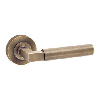 Westminster Lever on a Rose - Antique Brass - BUR30AB