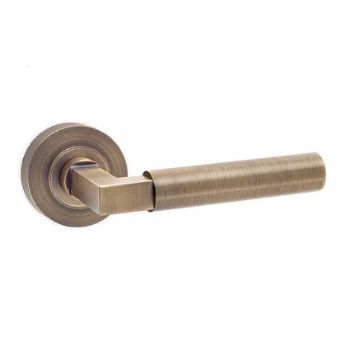 Westminster Lever on a Rose - Antique Brass - BUR30AB