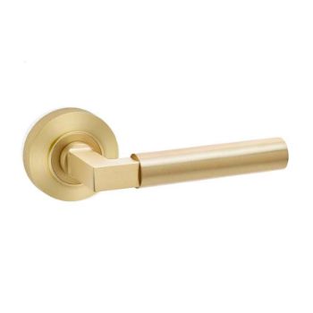 Westminster Lever on a Rose - Satin Brass - BUR30SB