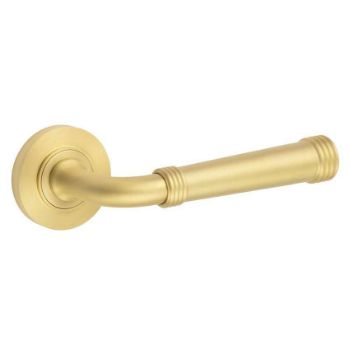 Highgate Lever on a Rose - Satin Brass - BUR35SB