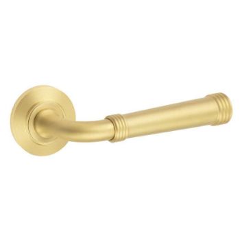 Highgate Lever on a Rose - Satin Brass - BUR35SB