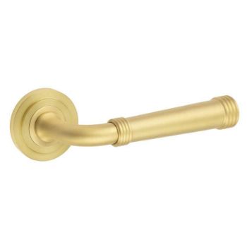 Highgate Lever on a Rose - Satin Brass - BUR35SB