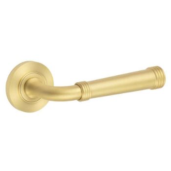 Highgate Lever on a Rose - Satin Brass - BUR35SB