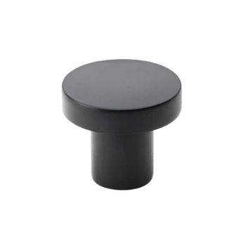 Alexander and Wilks Hanover Plain Cupboard Knob in Black - AW821- BL