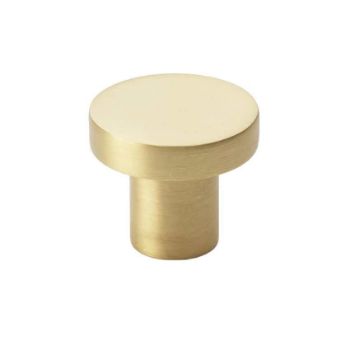 Alexander and Wilks Hanover Plain Cupboard Knob in Satin Brass - AW821-SB 