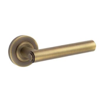 Richmond Lever on a Rose - Antique Brass - BUR45AB