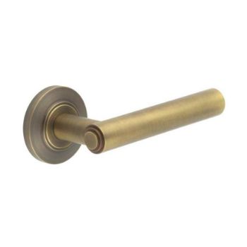 Richmond Lever on a Rose - Antique Brass - BUR45AB