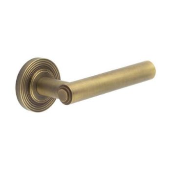 Richmond Lever on a Rose - Antique Brass - BUR45AB