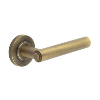 Richmond Lever on a Rose - Antique Brass - BUR45AB