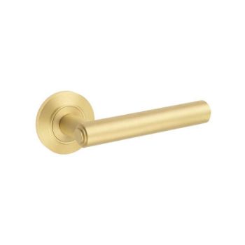 Richmond Lever on a Rose - Satin Brass - BUR45SB