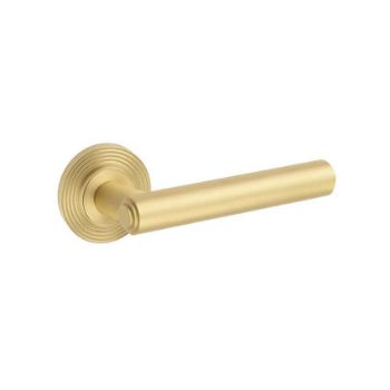 Richmond Lever on a Rose - Satin Brass - BUR45SB