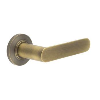 Kensington Lever on a Rose - Antique Brass - BUR25AB 