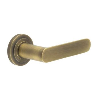 Kensington Lever on a Rose - Antique Brass - BUR25AB 