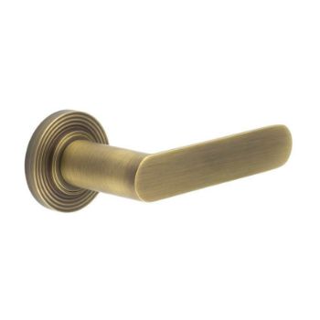 Kensington Lever on a Rose - Antique Brass - BUR25AB 