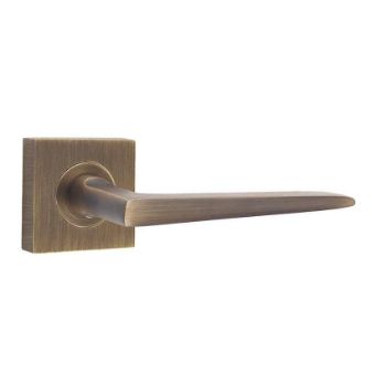 Mayfair Lever on a Plain Square Rose- Antique Brass- BUR10AB BUR150AB Mayfair Lever on a Plain Square Rose- Antique Brass- BUR10AB BUR150AB