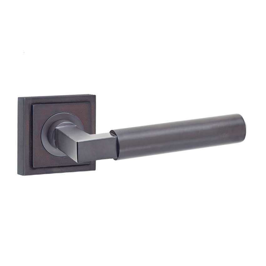 Westminster Lever on a Stepped Square Rose - Dark Bronze - BUR30DB BUR152DB