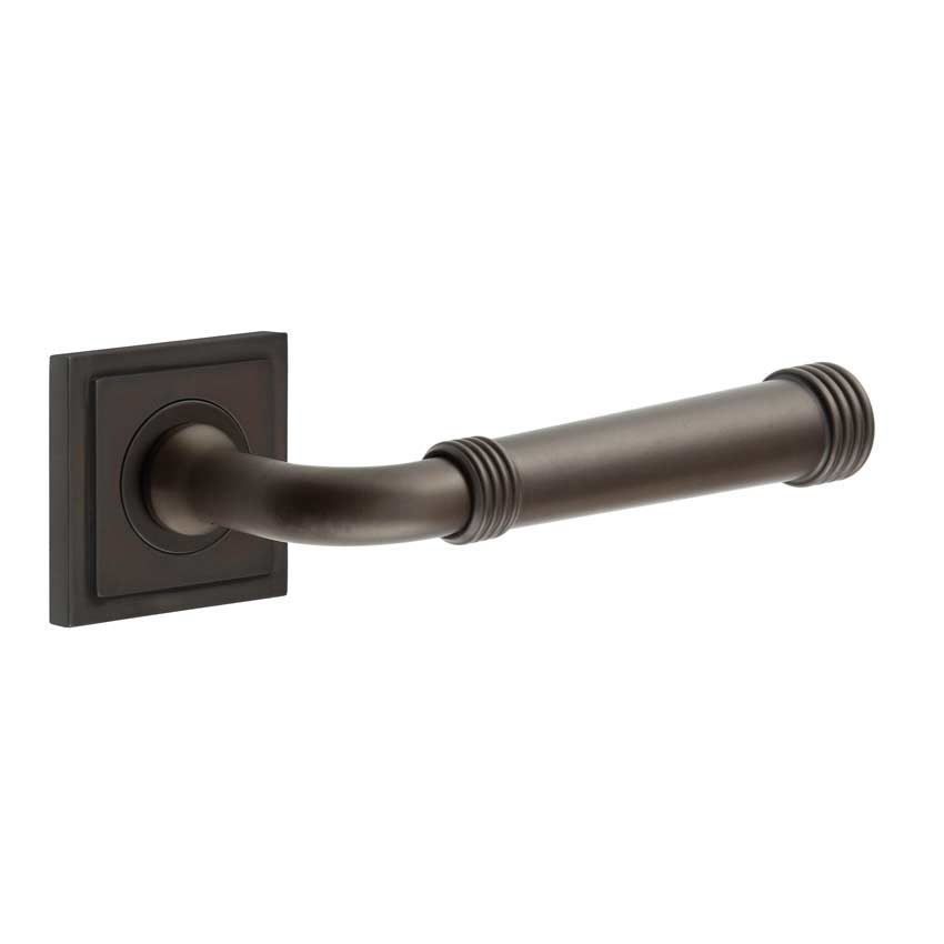 Highgate Lever on a Stepped Square Rose - Dark Bronze - BUR35DB BUR152DB