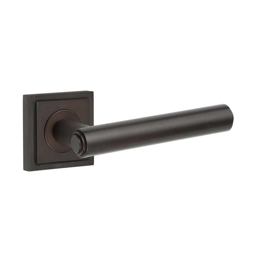 Richmond Lever on a Stepped Square Rose - Dark Bronze - BUR45DB BUR152DB