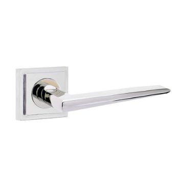 Mayfair Lever on a Stepped Square Rose - Polished Nickel - BUR10PN BUR152PN Mayfair Lever on a Stepped Square Rose - Polished Nickel - BUR10PN BUR152PN